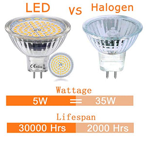 Lampadine LED GU5.3 MR16 12V Faretti Luce 5W Bianco Caldo