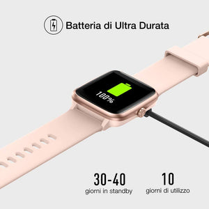 UMIDIGI Smartwatch Fitness Tracker Orologio Uwatch3, Smart Watch Donna Uomo Bambini Cardiofrequenzimetro da Polso Contapassi Sportivo Activity Tracker per Android iOS Xiaomi Samsung Huawei - Oro Rosa