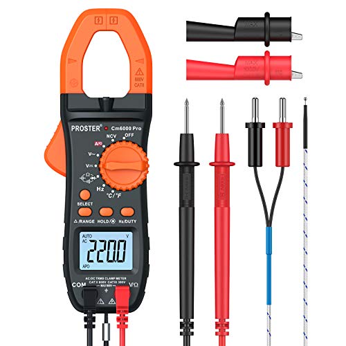 Proster Pinza Amperometrica Auto-Ranging Misura Corrente Tensione AC/DC Nero - Ilgrandebazar