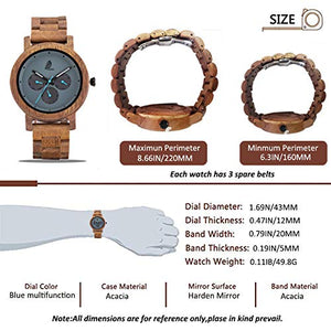 Orologio da Uomo e donne in Legno, CZOKA Noce nero naturale/oliva Acacia - Ilgrandebazar