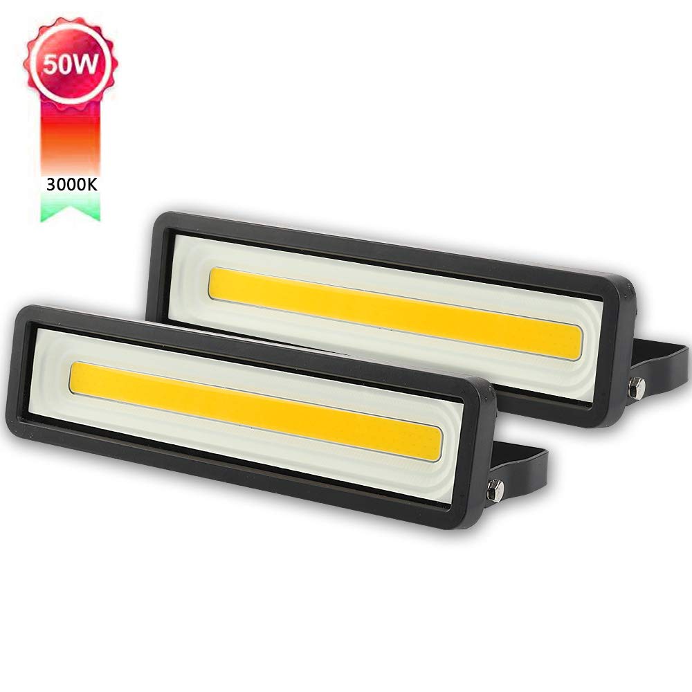 Lotto di 2 Outdoor Faretto LED da Esterno 50W 4000LM, Faro Bianco Caldo 50w - Ilgrandebazar