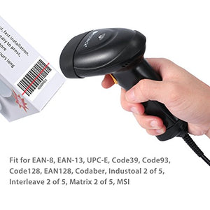 Neoteck Barcode Scanner USB Lettore Codice a Barre Automatico con Lungo Nero
