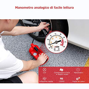 oasser Compressore Portatile per Auto Mini Pompa Aria P4 12V DC Multiuso con... - Ilgrandebazar