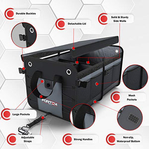 FORTEM Organizer Bagagliaio Auto, Borsa Cofano 2 SCOMPARTI, GRIGIO - Ilgrandebazar