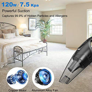Aspirabriciole, Aspirapolvere Senza Fili con Luce LED, 120W/7500PA... - Ilgrandebazar