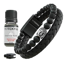 Carica l&#39;immagine nel visualizzatore di Gallery, Yotekma Bracciale Uomo Essenza Aromaterapia Vera Pelle Naturale, Pietra... - Ilgrandebazar