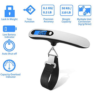 Newdora Bilancia Digitale Pesa Valigia da Viaggio 50kg/110lb, pesa...