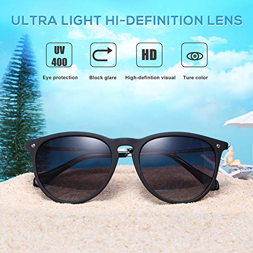 Occhiali Da Sole Retrò Rotondi Neri Con Lenti Polarizzate - Foto 4