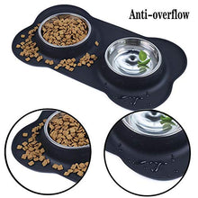 Carica l'immagine nel visualizzatore di Gallery, Cadosoigh Ciotole per Cani Gatti in Acciaio Inox con Tappetino Silicone...