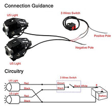 Carica l&#39;immagine nel visualizzatore di Gallery, PROZOR 2PZ Luci Anteriori per Moto con Interruttore 15W 3000LM Lampada Nero
