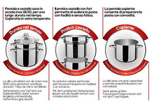 Carica l&#39;immagine nel visualizzatore di Gallery, Aeternum Divina Pastarella Pentola per Pasta, Acciaio, Adatto all&#39;Induzione,... - Ilgrandebazar