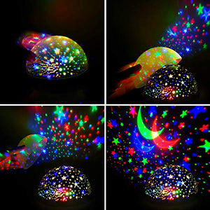 Moredig - Lampada Proiettore Stelle Bambini, Luce Notturna Bambini con 8 Rosa