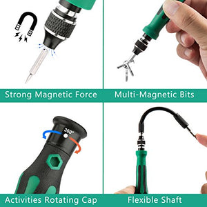 Set Cacciaviti di Precisione Uktunu 45 in 1 Magnetico Professionale 45 Pezzi - Ilgrandebazar