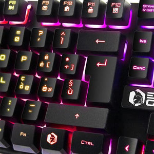 EMPIRE GAMING - Tastiera Gaming K300 QWERTY Italiana -105 Tasti Semimeccanica -Retroilluminazione LED RGB -19 Keys Anti-ghosting -12 Scorciatoie multimediali - USB con Filo