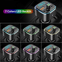 Carica l&#39;immagine nel visualizzatore di Gallery, Nulaxy Trasmettitore FM Bluetooth V5.0-7 LED Controluce Wireless Nero