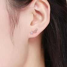 Carica l&#39;immagine nel visualizzatore di Gallery, Orecchini in argento sterling 925, Oro rosa Stile delle stelle Rose