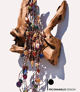 collana in perline di vetro e gemme resina artistica, gioiello... - Ilgrandebazar