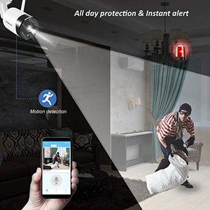 Jennov - Telecamera di sicurezza wireless 5MP Cam Panoramica A 360 Gradi.