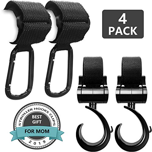 Ganci per Passeggino, 4 Pezzi multiuso gancio clip passeggino carrozzina...