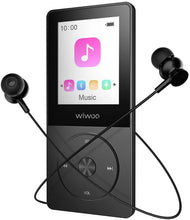 Carica l&#39;immagine nel visualizzatore di Gallery, Lettore MP3 16GB, MP3 Music Player Portatile con Radio FM Registratore per Correre,Audio PlayerDigitale Lossless con Cuffie Espandibile fino a 128 GB Nero E8-Black