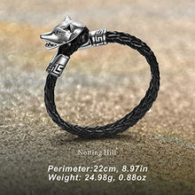 Carica l&#39;immagine nel visualizzatore di Gallery, Notting Hill San Valentino per Lui, Leggenda del Lupo Bracciale in Black - Ilgrandebazar