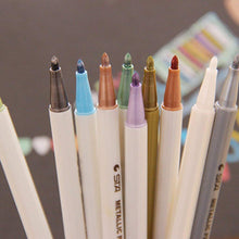 Carica l&#39;immagine nel visualizzatore di Gallery, Metallic Marker Penne, Lypumso 10 Pezzi Colori Assortiti 10, Multicolore - Ilgrandebazar
