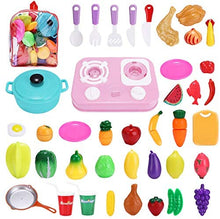 Carica l&#39;immagine nel visualizzatore di Gallery, joylink Taglio Frutta e Finti Alimenti, 42pcs Cucina Cibo Giocattoli Accessori da Cucina Giocattoli di Plastica per Tagliare Verdure Frutta Giocattolo Educativo Bambini 3+ Anni