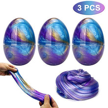 Carica l&#39;immagine nel visualizzatore di Gallery, Luclay Galaxy Fluffy Slime 3pcs Colorful Soft Egg Stress Uovo - Ilgrandebazar