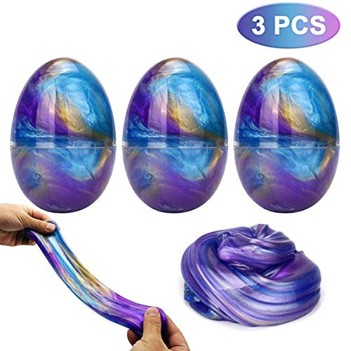 Luclay Galaxy Fluffy Slime 3pcs Colorful Soft Egg Stress Uovo - Ilgrandebazar