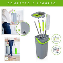 Carica l&#39;immagine nel visualizzatore di Gallery, Easygleam Set Mocio Lavapavimenti e Secchio | Mop Pavimenti in Microfibra |...