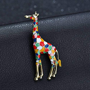 AILUOR Giraffe Spilla, Smalto Spilla s Animale Sveglio Multicolore - Ilgrandebazar