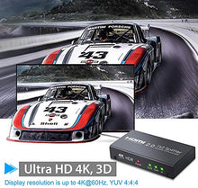 Carica l'immagine nel visualizzatore di Gallery, ESYNiC HDMI 2.0 Splitter 2 Vie Supporta 4K@60Hz YUV 4:4:4 e...