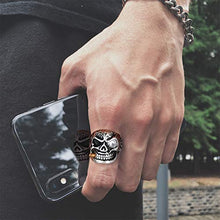 Carica l&#39;immagine nel visualizzatore di Gallery, Ranikeer Anello da Uomo in Acciaio al Titanio,Anello Teschio Diamante Stile... - Ilgrandebazar