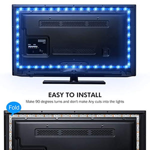 Retroilluminazione TV LED ad USB di Lunghezza 2.4M Adatto per HDTV da 40-65 Pollici, 24 Tasti Telecomando ad Infrarossi in Grado di telecomandare Striscia Luminosa a LED, RGB 5050 Luce con 16 Colori