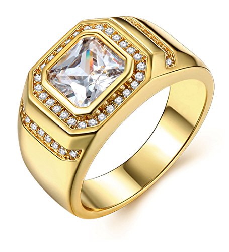 Uomo Oro Anelli di Fidanzamento Uomini Gioielli con Placcato 18k... - Ilgrandebazar