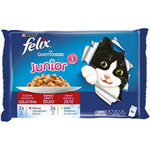 Carica l&#39;immagine nel visualizzatore di Gallery, Felix Le Ghiottonerie Gatto Junior con Manzo e Pollo, 4 x 100 g -...