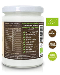 Olio di Cocco Biologico Premium 500ml - Puro al 100% - Crudo e Spremuto a...
