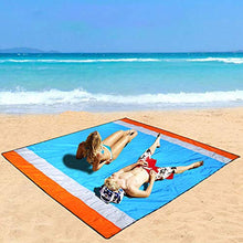 Carica l&#39;immagine nel visualizzatore di Gallery, HISAYSY Coperta da Spiaggia, 210 x 200CM Picnic con Blu-arancione