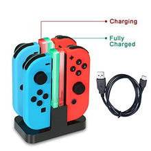 Carica l&#39;immagine nel visualizzatore di Gallery, Caricatore per Switch KINGTOP 4 in 1 Joy-Con Batteria Di Ricarica 4 In 1