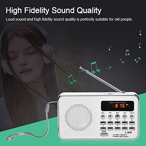 docooler Mini FM Radio Altoparlante Digitale Portatile da 3 W Rosso