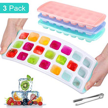 Carica l'immagine nel visualizzatore di Gallery, MOSOTECH Cubetti Ghiaccio Stampo con Coperchio, 3 Pezzi Stampi per Ghiaccio...