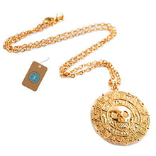 Carica l&#39;immagine nel visualizzatore di Gallery, Ciondolo a forma di moneta / medaglione azteco con teschio, stile Pirati Gold - Ilgrandebazar