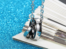 Carica l&#39;immagine nel visualizzatore di Gallery, Flongo coppia collana amante regalo per donna uomo anelli interblocco Black - Ilgrandebazar