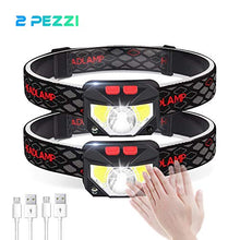 Carica l'immagine nel visualizzatore di Gallery, SUVOM Lampada Frontale LED USB Ricaricabile,2 Pezzi Lampade da Testa Ultra...