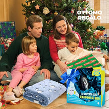 Carica l&#39;immagine nel visualizzatore di Gallery, HOME KOKO LOOK Plaid Magica Coperta Che Si Illumina al Buio 130x150cm Coperta Pile Plaid Fluorescenti Plaid Illuminante Coperta Bambino Natale Coperta Morbida Luminosa Regalo Bambino Bambina - Blu