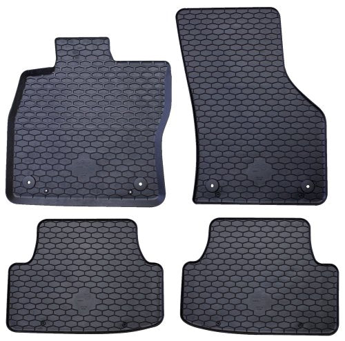 CORA 000132119 Tappeti Personalizzati in Gomma, 4 Pezzi Nero