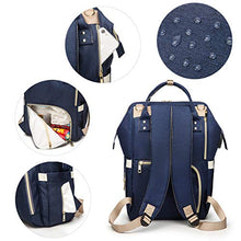 Carica l'immagine nel visualizzatore di Gallery, Zaino Mamma neonato Fasciatoio, Multifunzione Bambino Borsa Nappy Navy Blu 3