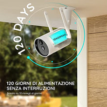 Carica l'immagine nel visualizzatore di Gallery, BOIFUN 2K Telecamera Wi-Fi Senza Fili da Esterno, Sicurezza Sorveglianza con Batteria, Rilevamento del Movimento Umano, Visione Notturna a Colori, Allarme Suono e Luce, Area Di Allarme Personalizzata