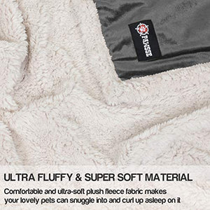 Coperta in pile per cuccioli, piccola e lavabile, sherpa Grigio/bianco.