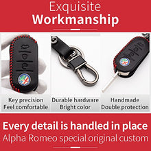 Carica l&#39;immagine nel visualizzatore di Gallery, Cover Guscio Custodia in Pelle con Portachiavi per Chiave Alfa Romeo Mito...